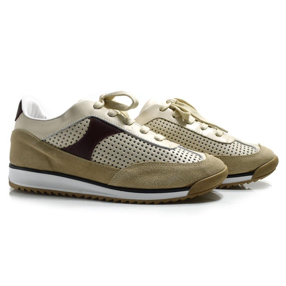 Tênis de Couro Feminino Suzzara Bege 2