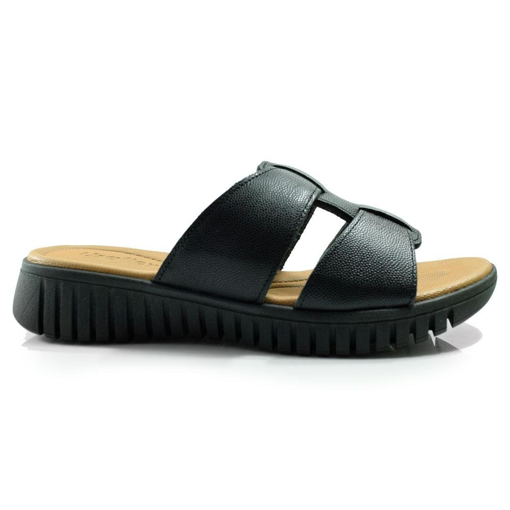 Tamanco Flat de Couro Feminino Usaflex MA12003 Preto 3