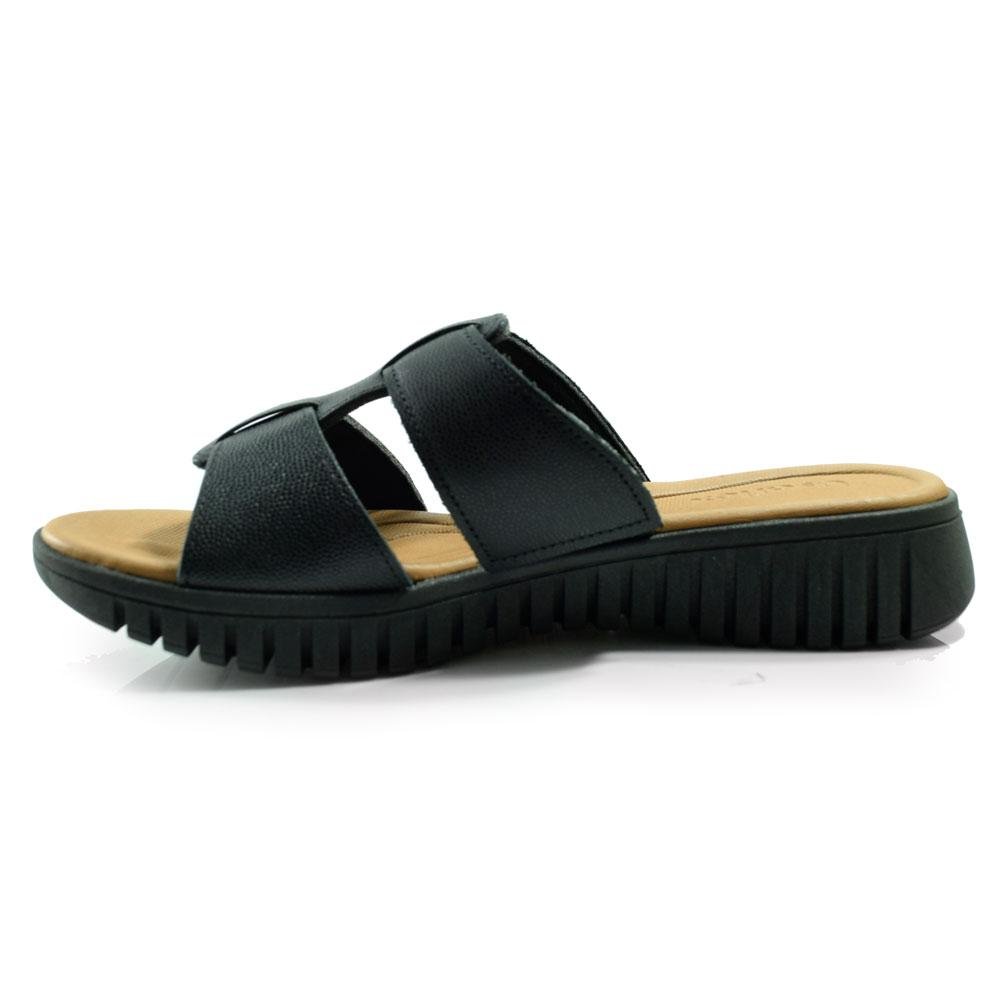 Tamanco Flat de Couro Feminino Usaflex MA12003 Preto 5