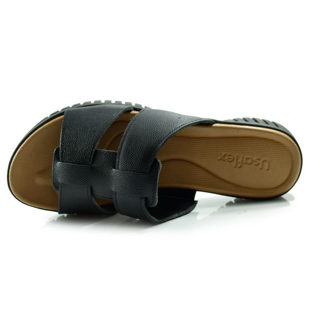 Tamanco Flat de Couro Feminino Usaflex MA12003 Preto 6