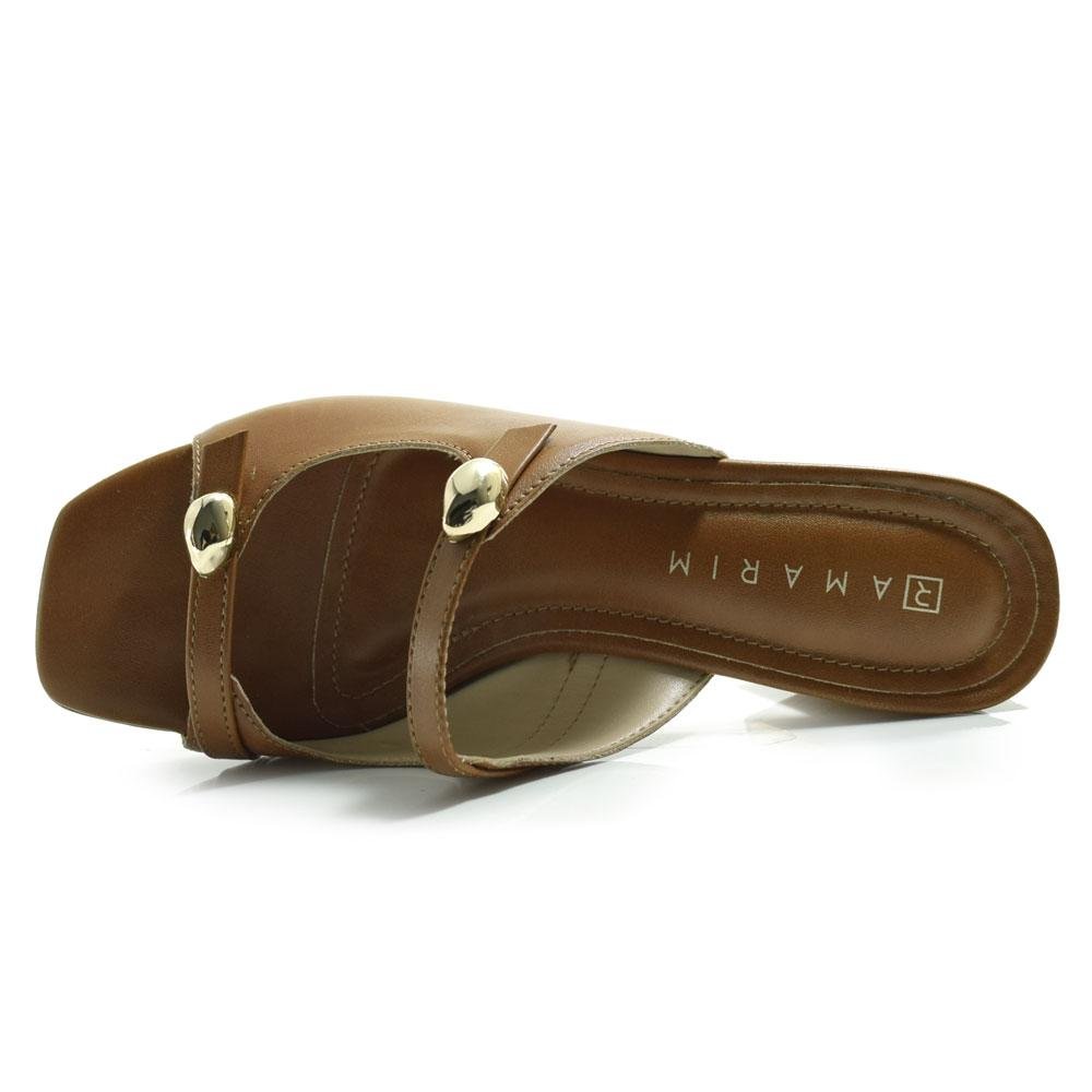 Tamanco de Salto Bloco Feminino Ramarim Marrom 6