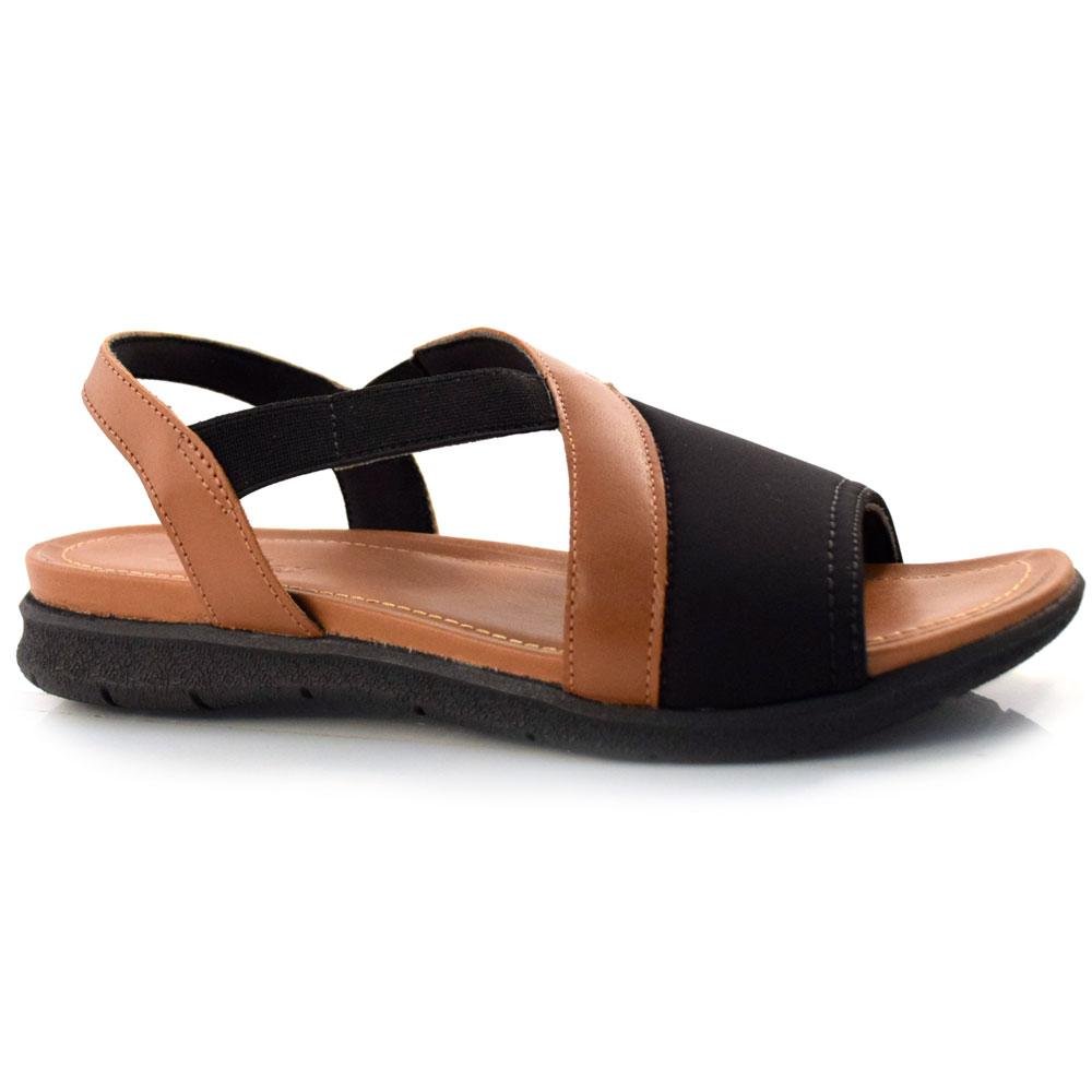 Sandália de Salto Baixo e Couro Usaflex AA3008