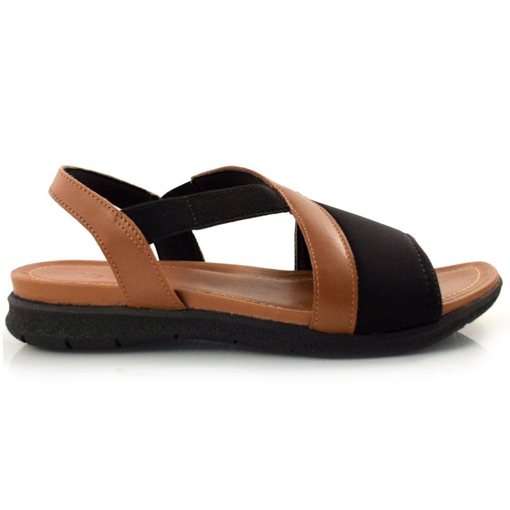 Sandália de Salto Baixo e Couro Usaflex AA3008 Preto 3