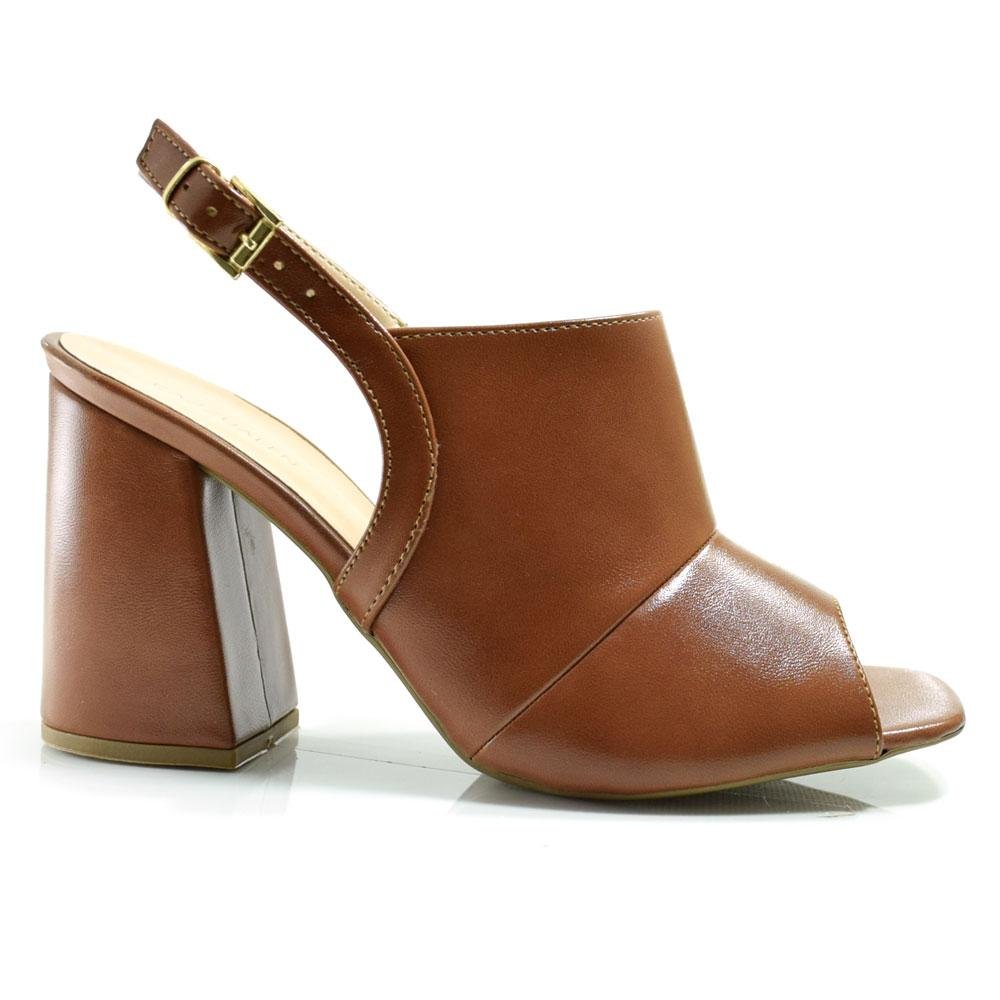 Sandália de Salto Bloco Feminina Cazzualen 488.3513 Marrom 3