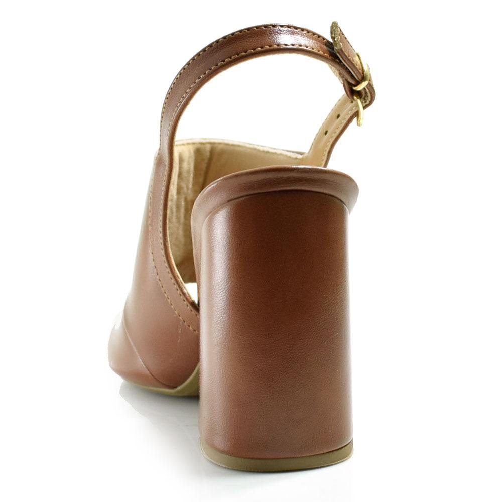 Sandália de Salto Bloco Feminina Cazzualen 488.3513 Marrom 4