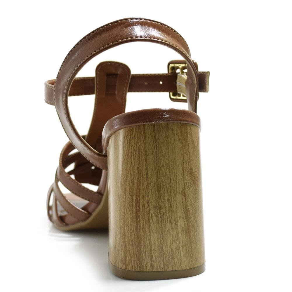 Sandália de Salto Bloco Feminina Cazzualen 188.11710 Marrom 4