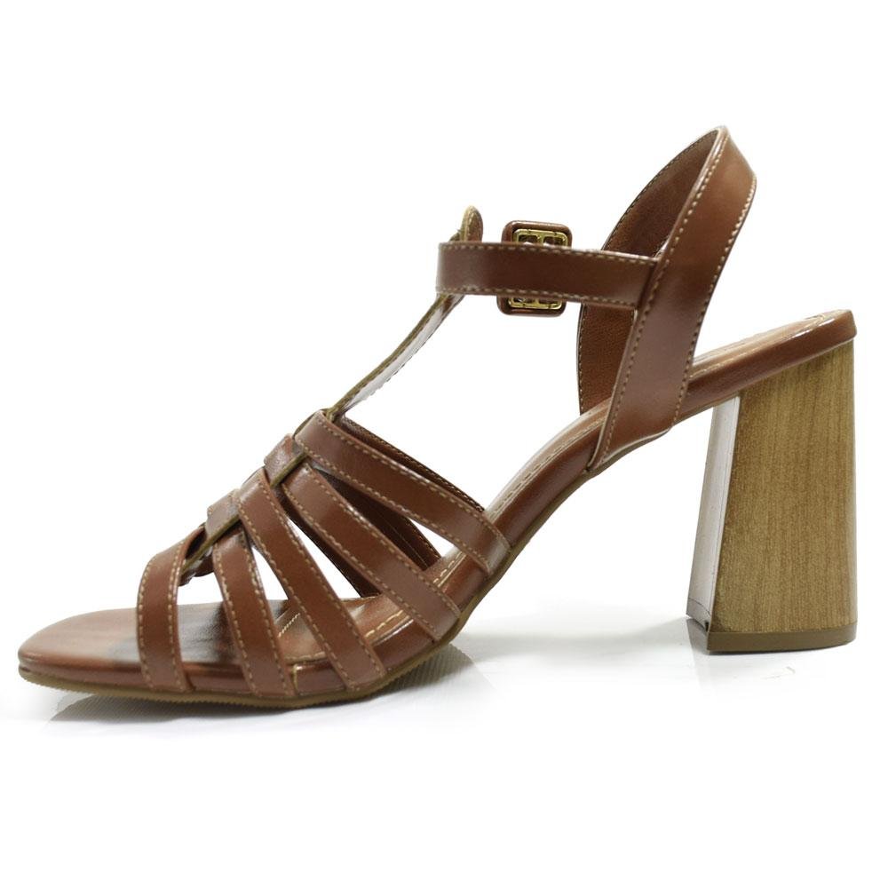 Sandália de Salto Bloco Feminina Cazzualen 188.11710 Marrom 5