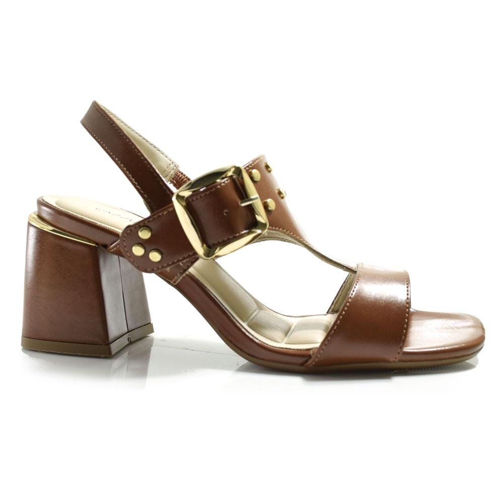 Sandália de Salto Bloco Feminina Cazzualen Marrom 3