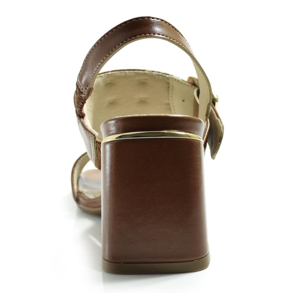 Sandália de Salto Bloco Feminina Cazzualen Marrom 4