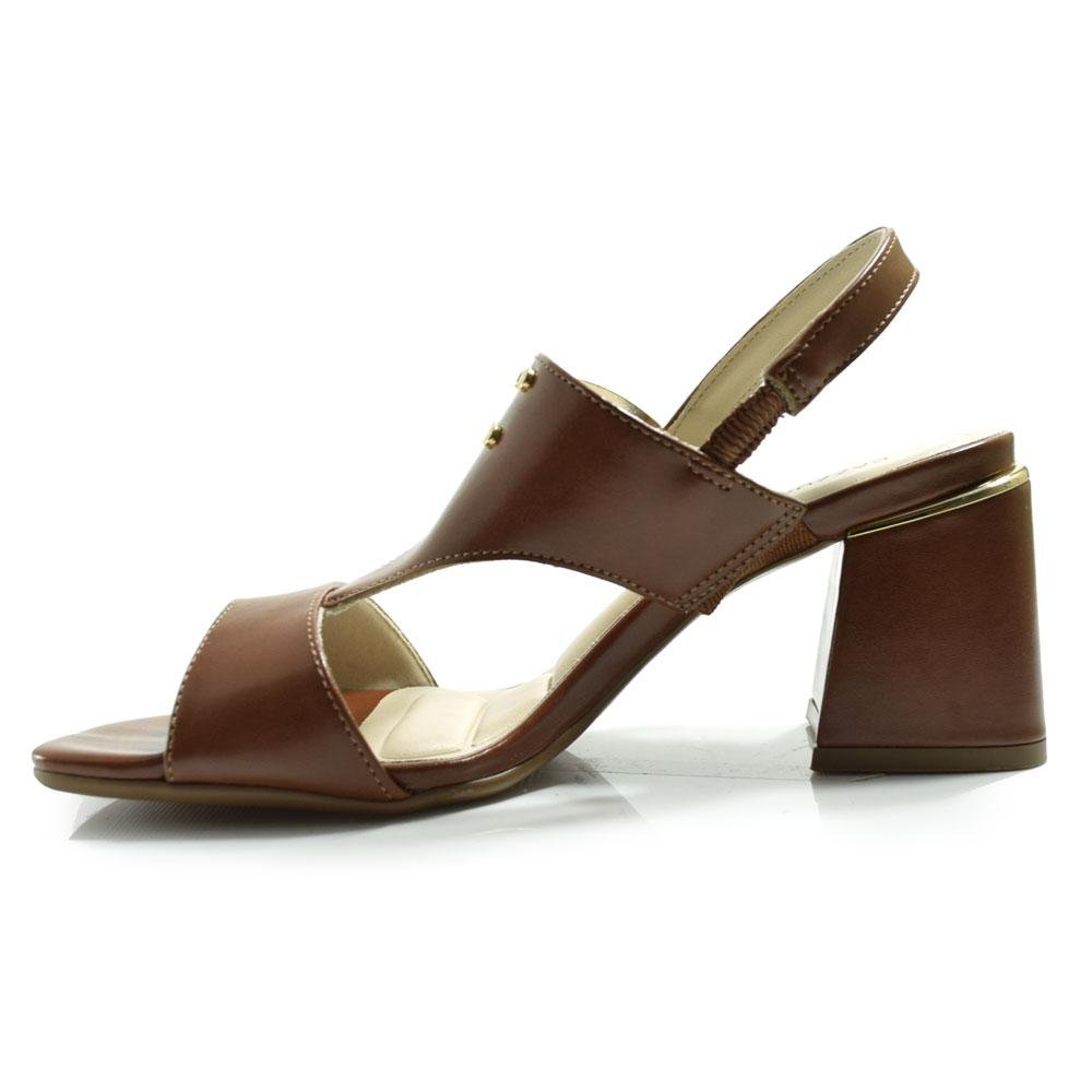 Sandália de Salto Bloco Feminina Cazzualen Marrom 5