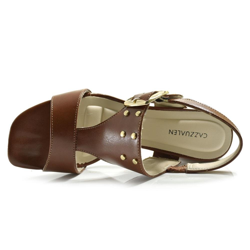 Sandália de Salto Bloco Feminina Cazzualen Marrom 6
