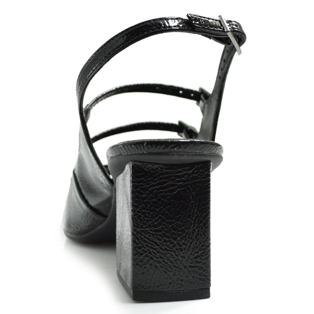 Sandália de Salto Bloco Feminina Cazzualen 74151 Preto 4