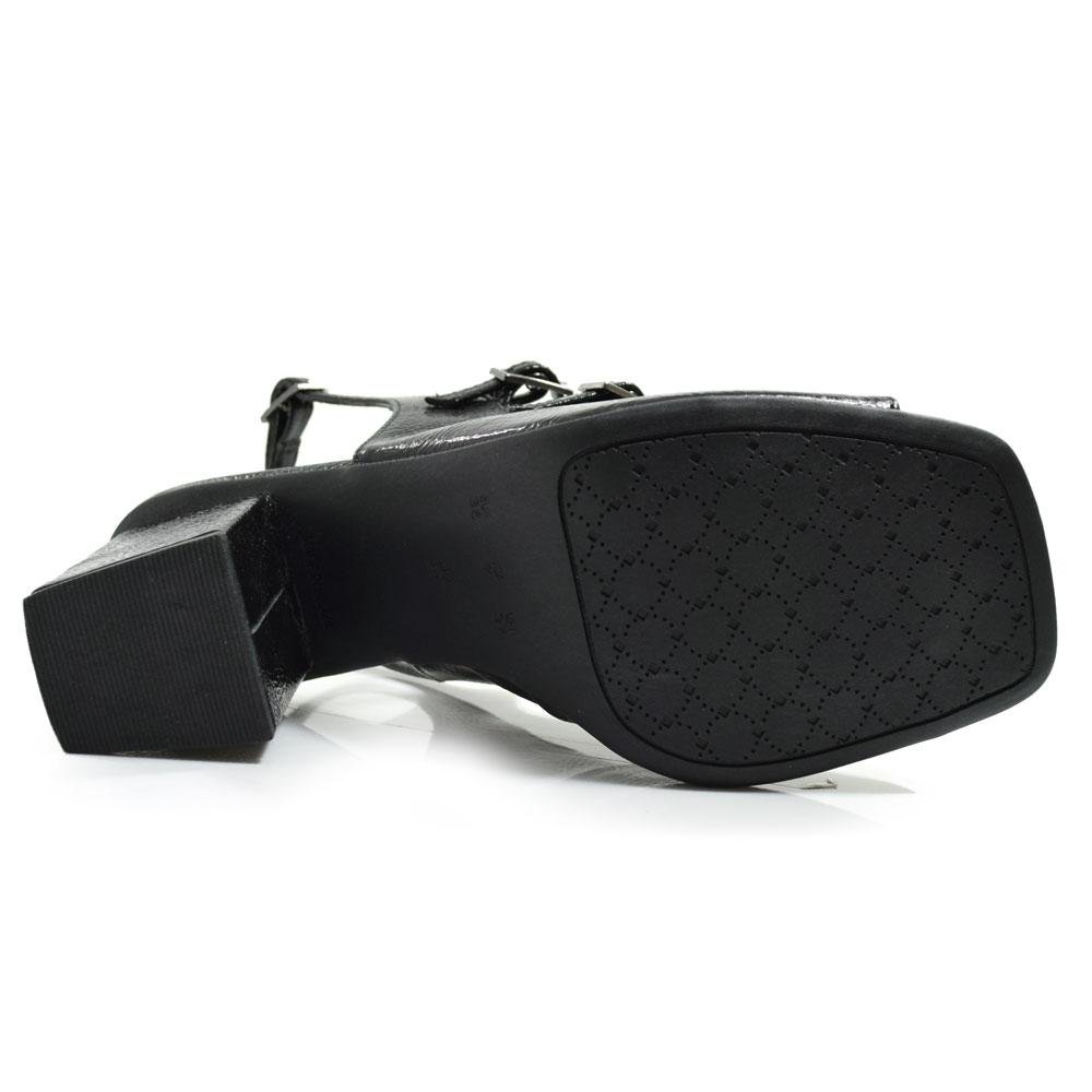 Sandália de Salto Bloco Feminina Cazzualen 74151 Preto 7