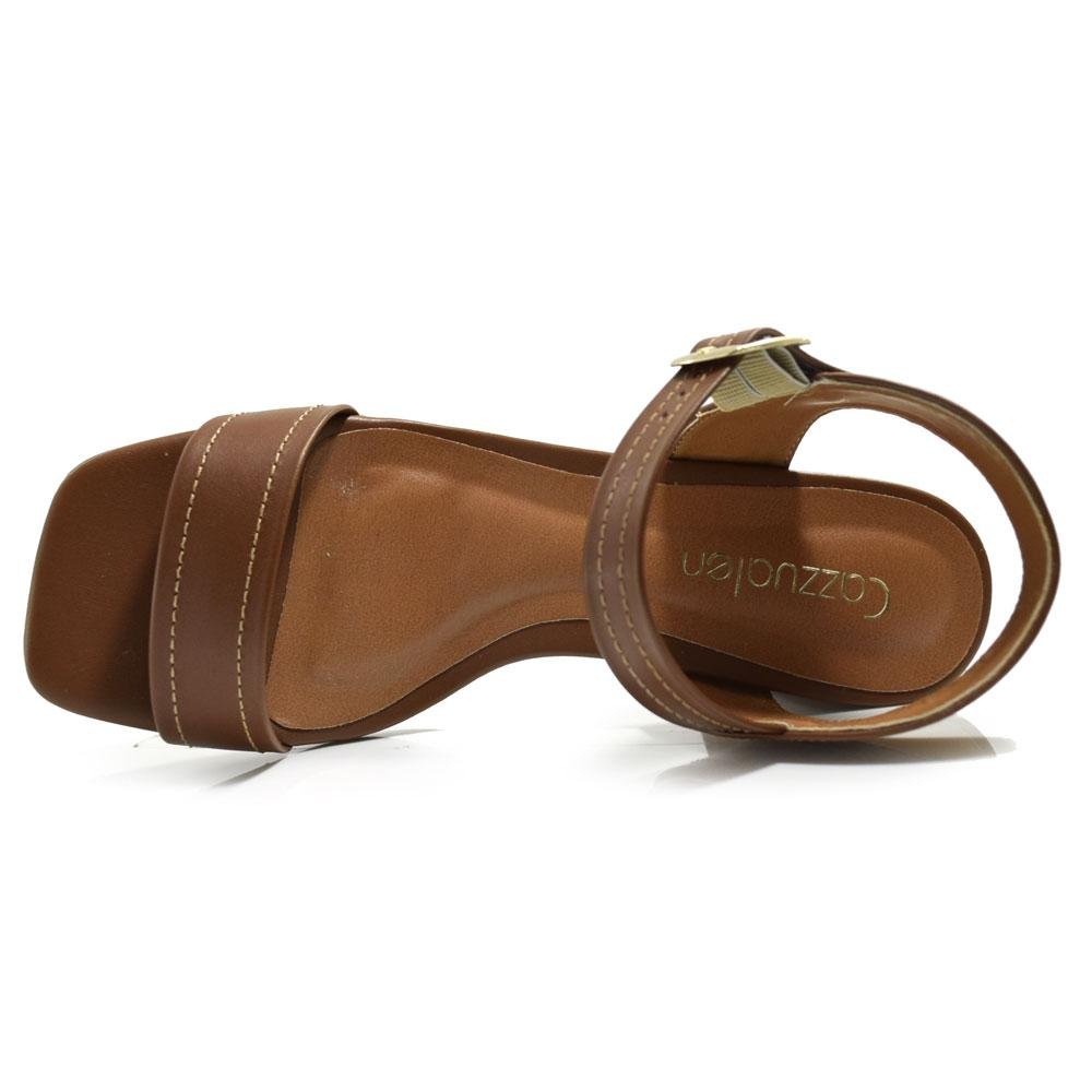Sandália de Salto Bloco Feminina Cazzualen 74197 Marrom 6