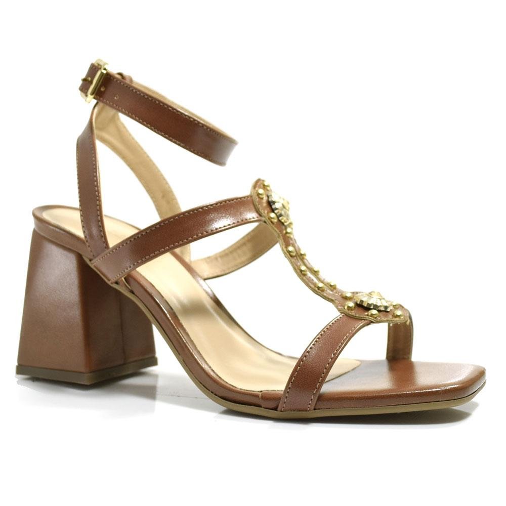 Sandália de Salto Bloco Feminina Cazzualen