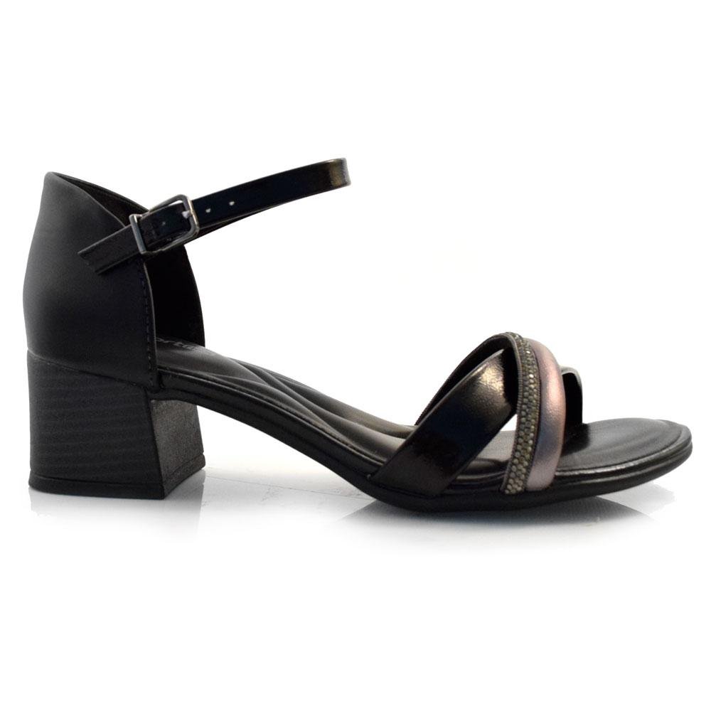 Sandália de Salto Bloco Feminina Comfortflex 24-56403 Preto 4