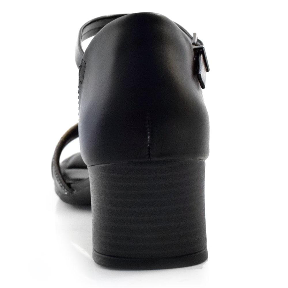 Sandália de Salto Bloco Feminina Comfortflex 24-56403 Preto 5