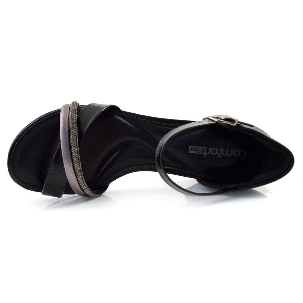 Sandália de Salto Bloco Feminina Comfortflex 24-56403 Preto 7