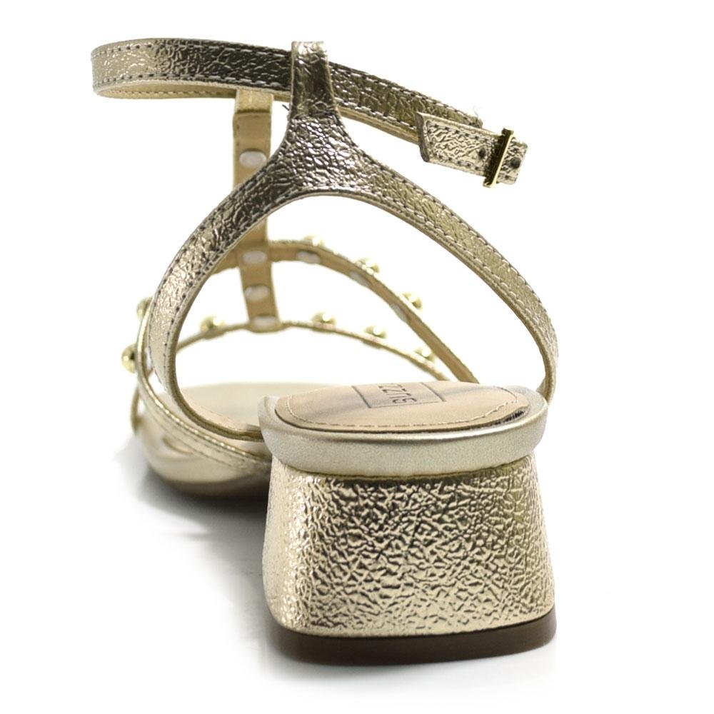 Sandália de Salto Bloco Feminina Suzzara Dourado 4