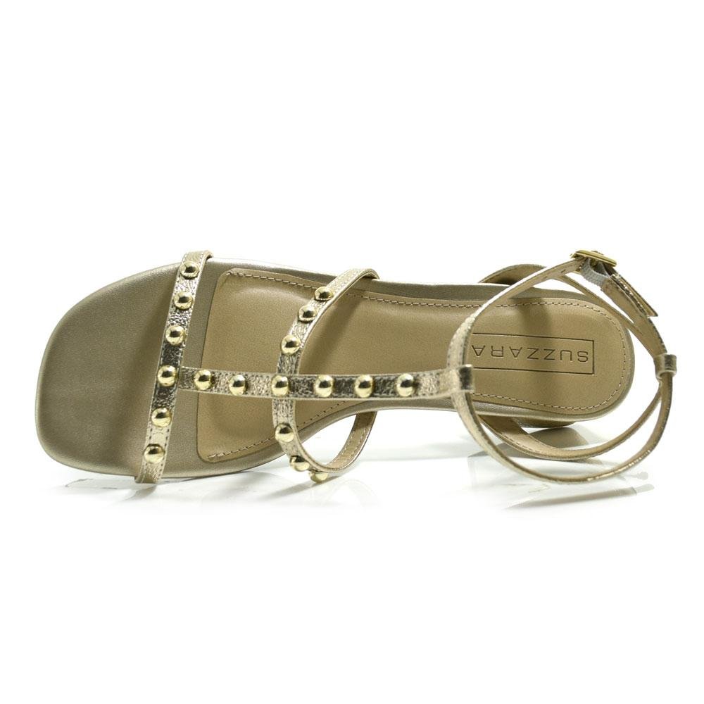 Sandália de Salto Bloco Feminina Suzzara Dourado 6