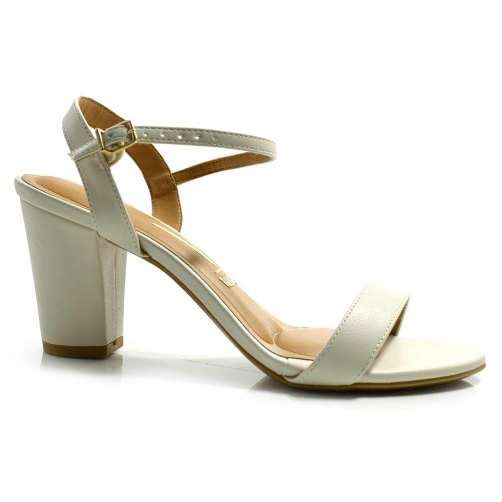 Sandália de Salto Bloco Feminina Vizzano 6262.474.7286 Off White 3