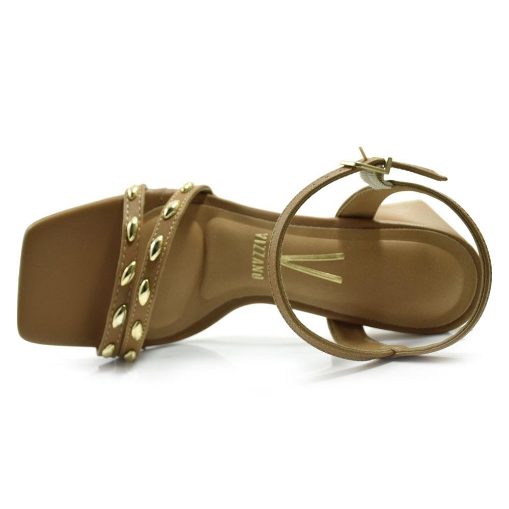 Sandália de Salto Bloco Feminina Vizzano 6464.138.7286 Marrom 6