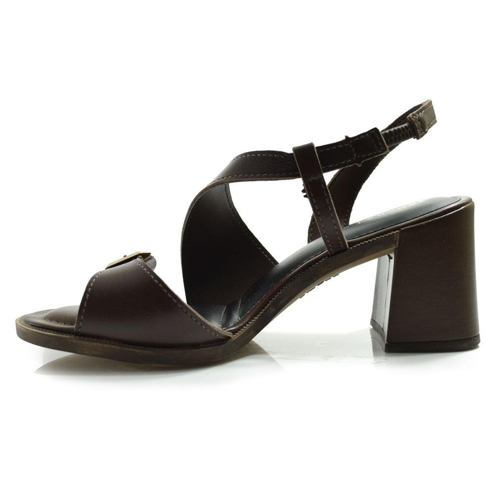 Sandália de Salto Feminina Tanara Marrom 5