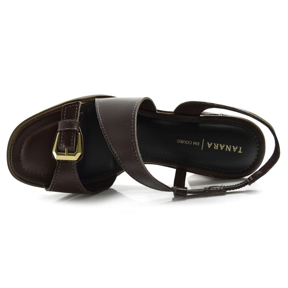 Sandália de Salto Feminina Tanara Marrom 6