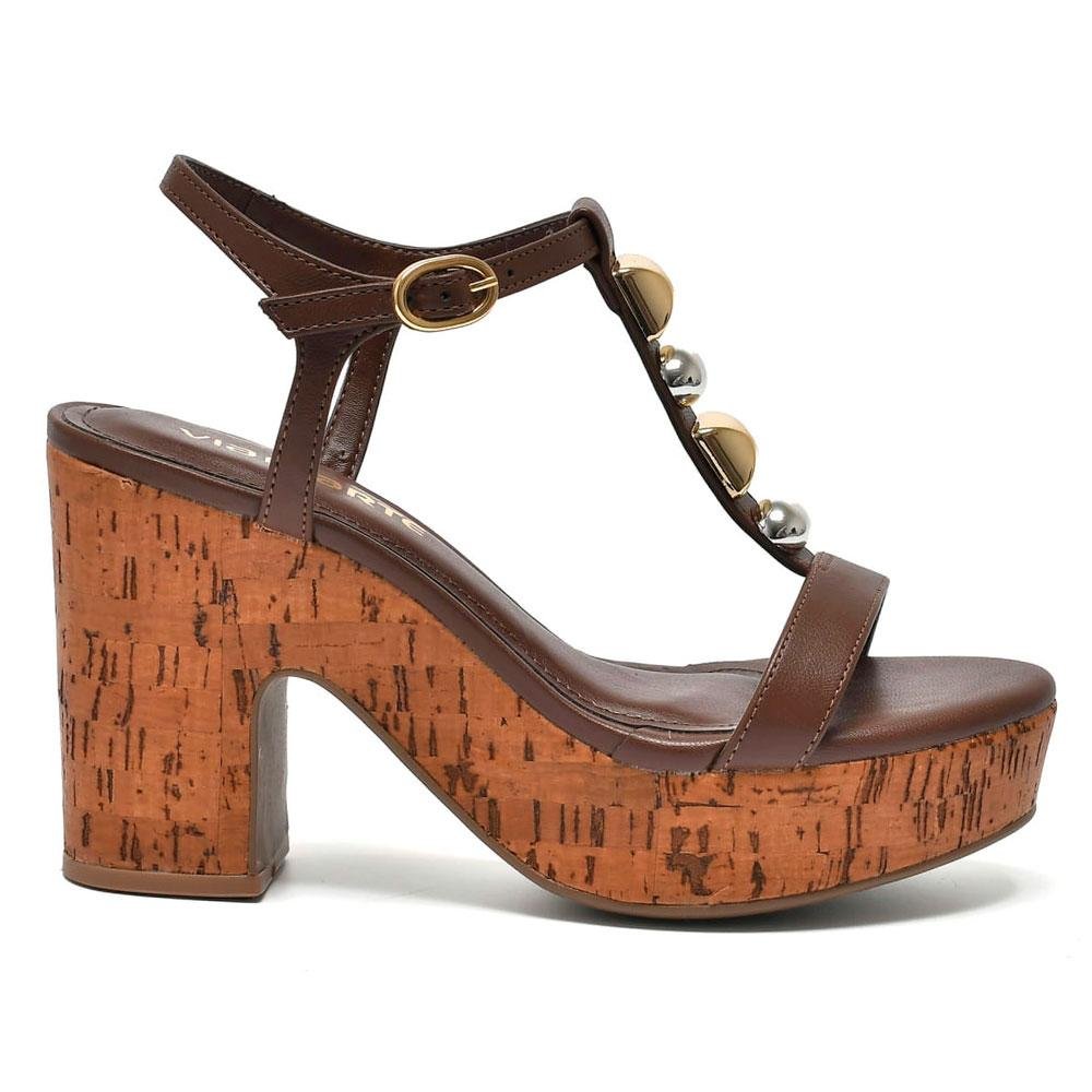 Sandália Plataforma Feminina Via Marte Marrom 4