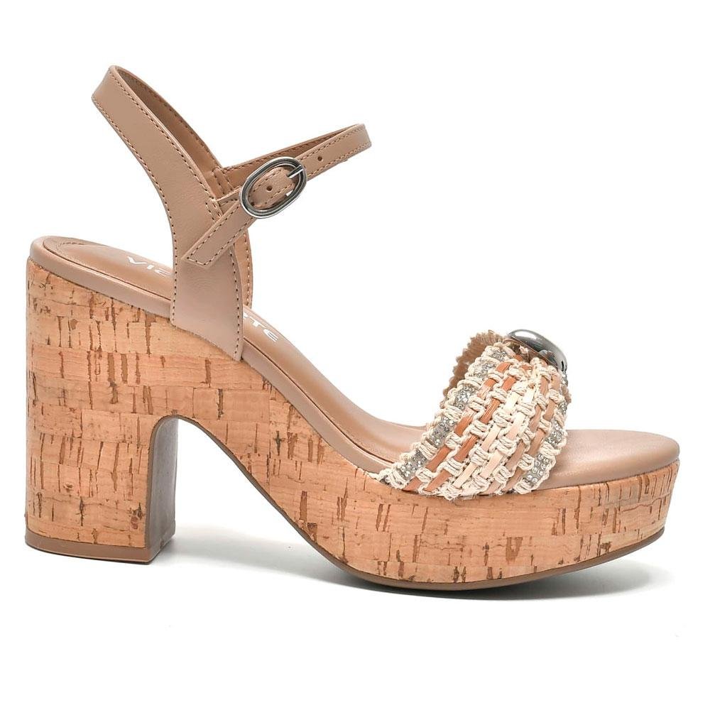Sandália Plataforma Feminina Via Marte Bege 4