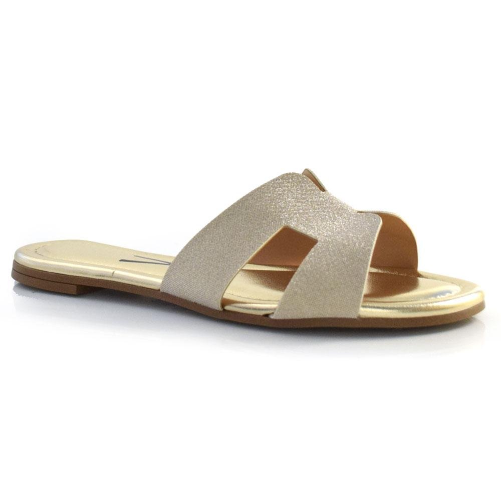 Sandália Rasteira Feminina Vizzano 6371.167.26565 Dourado 1