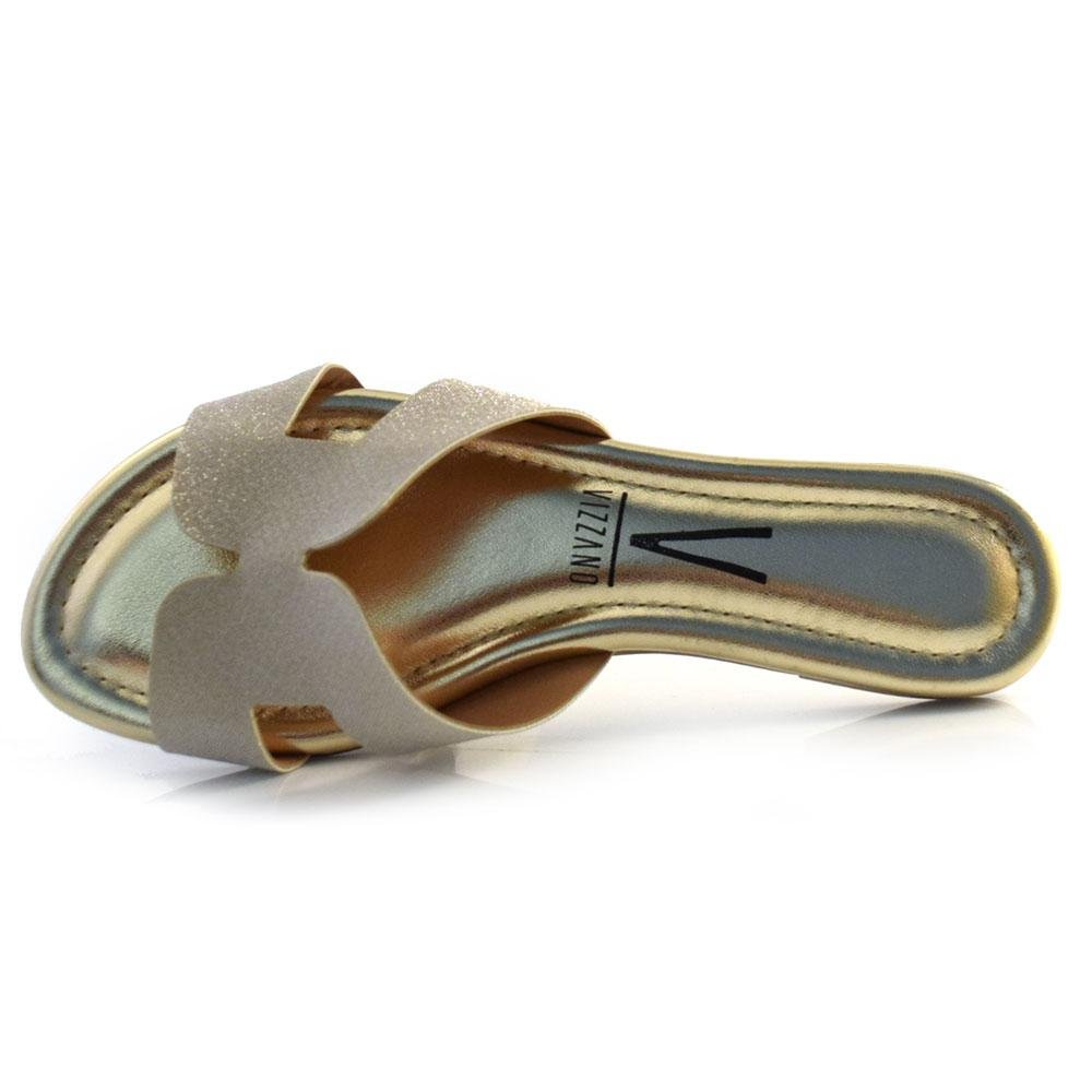 Sandália Rasteira Feminina Vizzano 6371.167.26565 Dourado 6