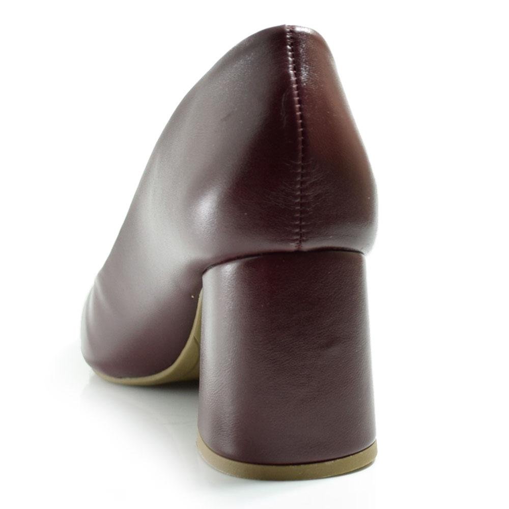Scarpin de Salto Bloco Feminino Cazzualen 492.7043 Bordô 4