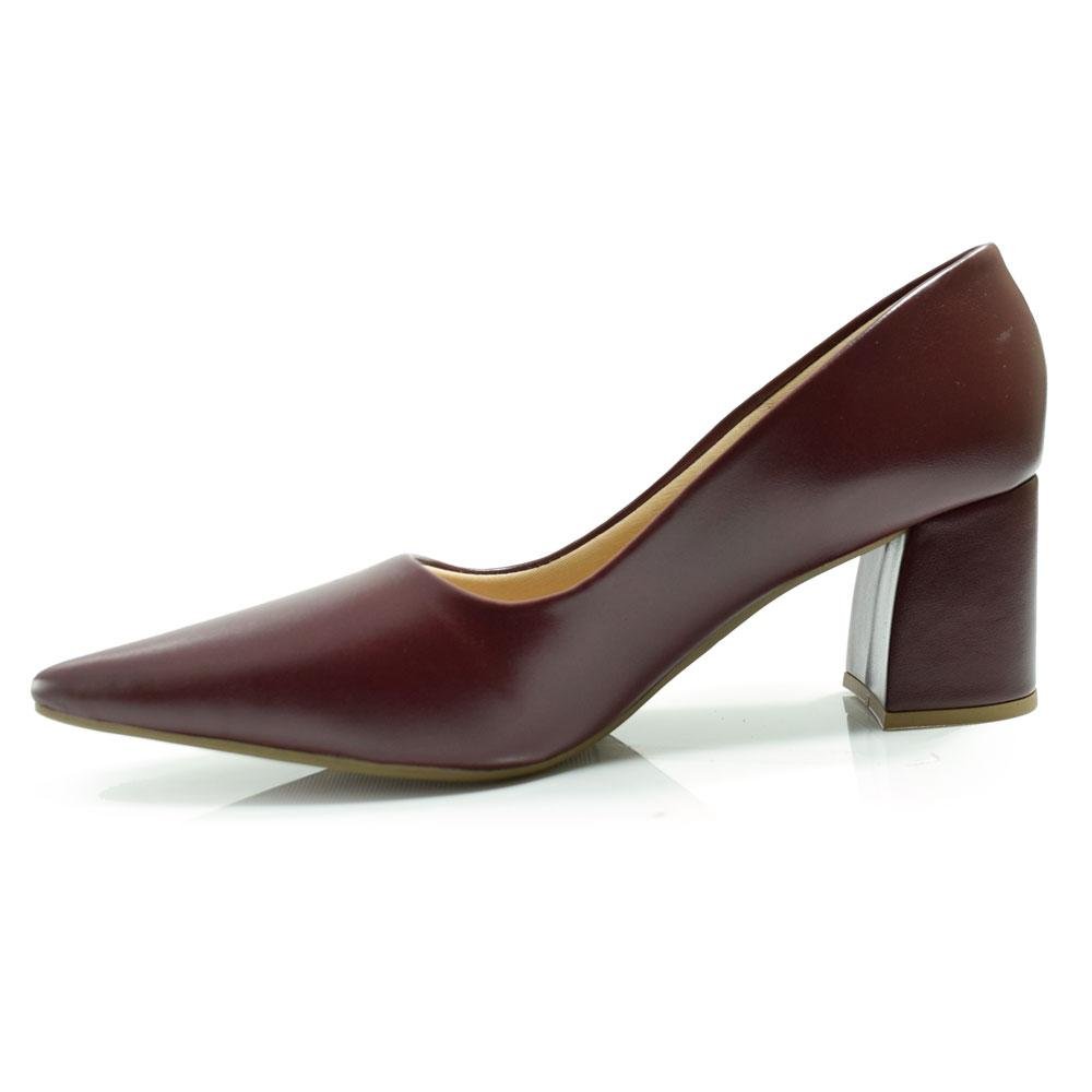 Scarpin de Salto Bloco Feminino Cazzualen 492.7043 Bordô 5