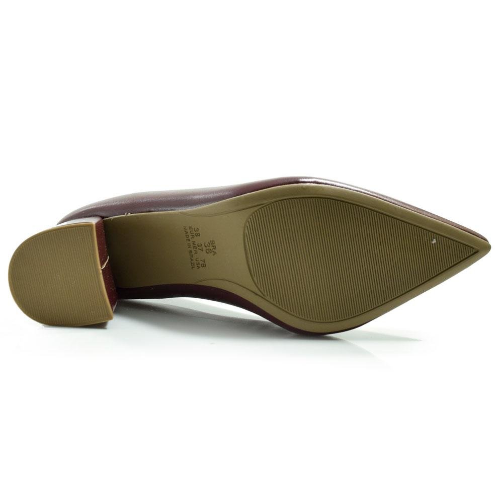 Scarpin de Salto Bloco Feminino Cazzualen 492.7043 Bordô 7