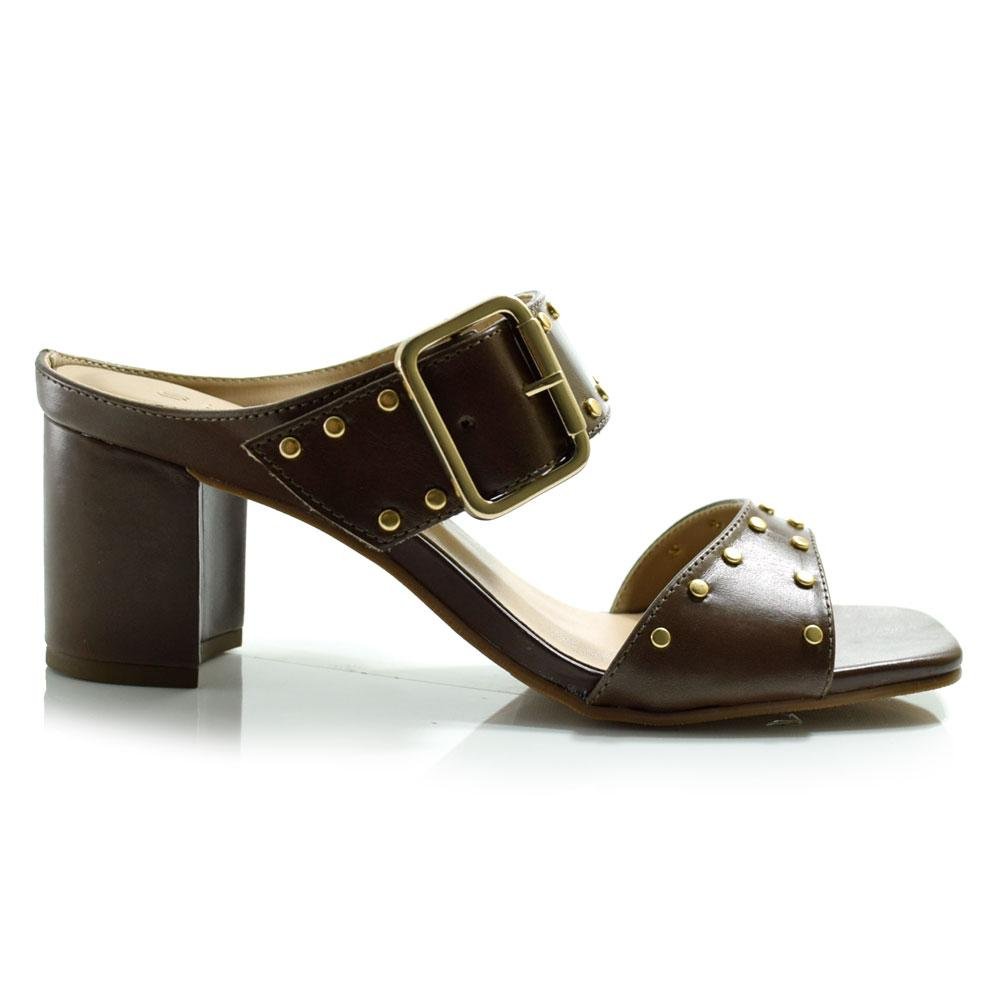 Tamanco de Couro Feminino Suzzara Marrom 3