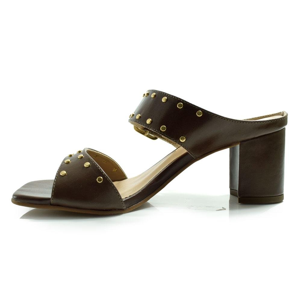 Tamanco de Couro Feminino Suzzara Marrom 5