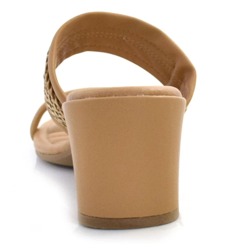 Tamanco de Salto Bloco Feminino Mississipi MB831 Bege 4