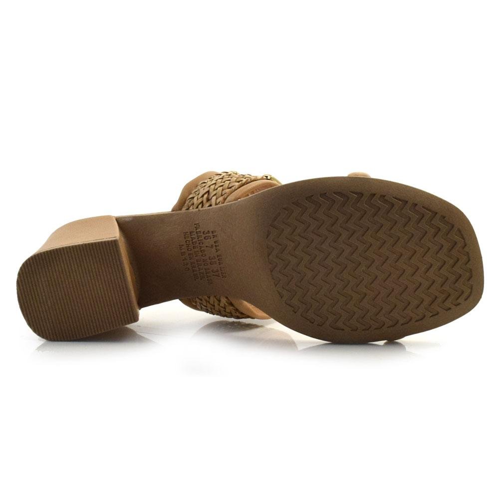 Tamanco de Salto Bloco Feminino Mississipi MB831 Bege 7