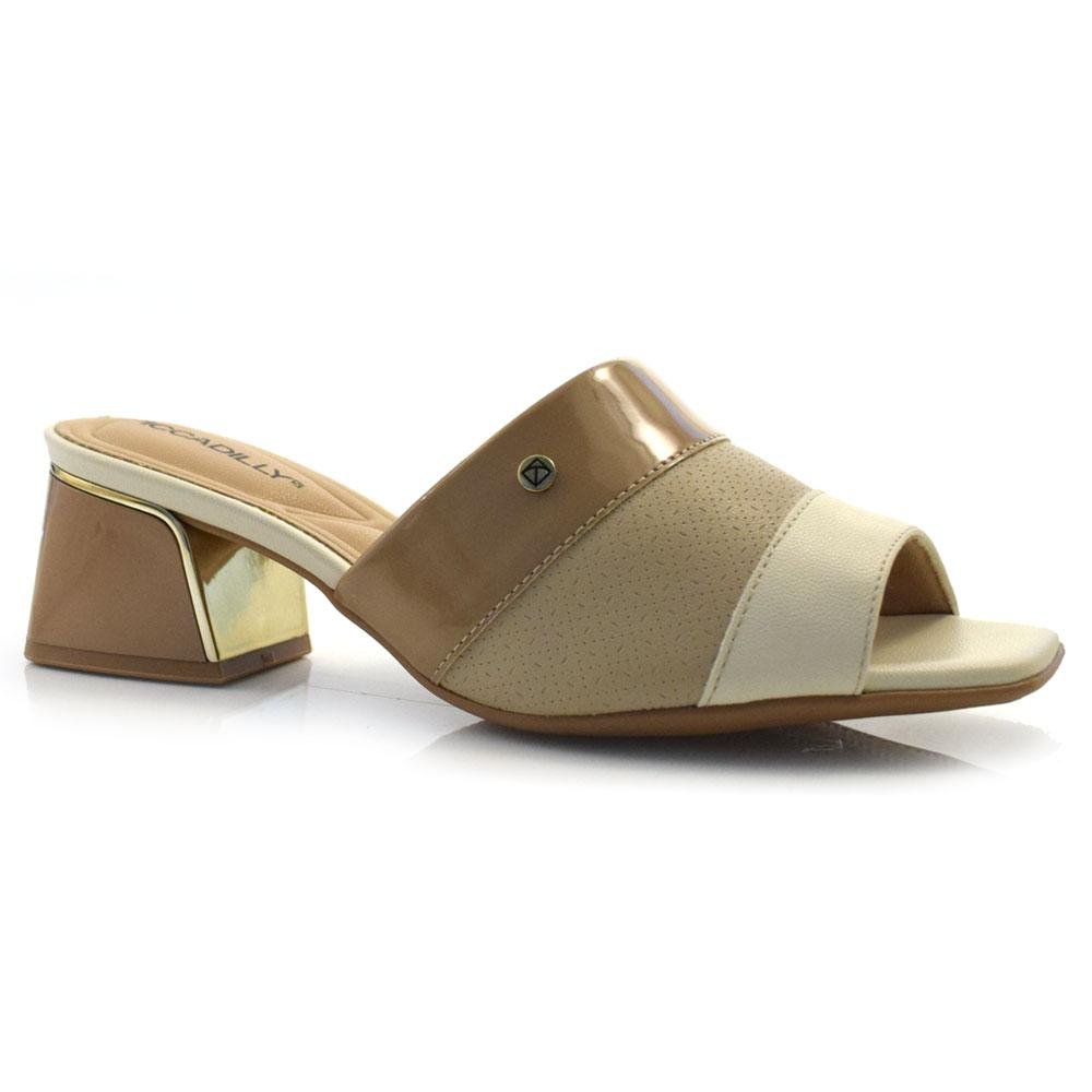 Tamanco de Salto Bloco Feminino Piccadilly 543080 Bege 1