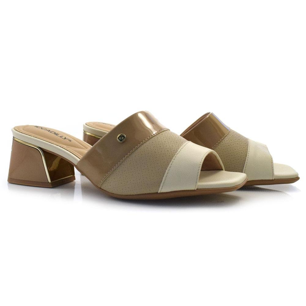 Tamanco de Salto Bloco Feminino Piccadilly 543080 Bege 2