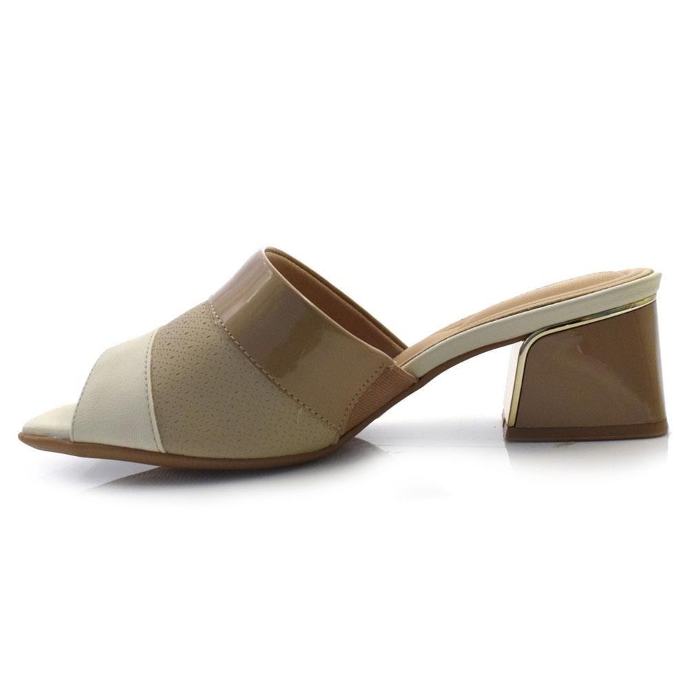 Tamanco de Salto Bloco Feminino Piccadilly 543080 Bege 4