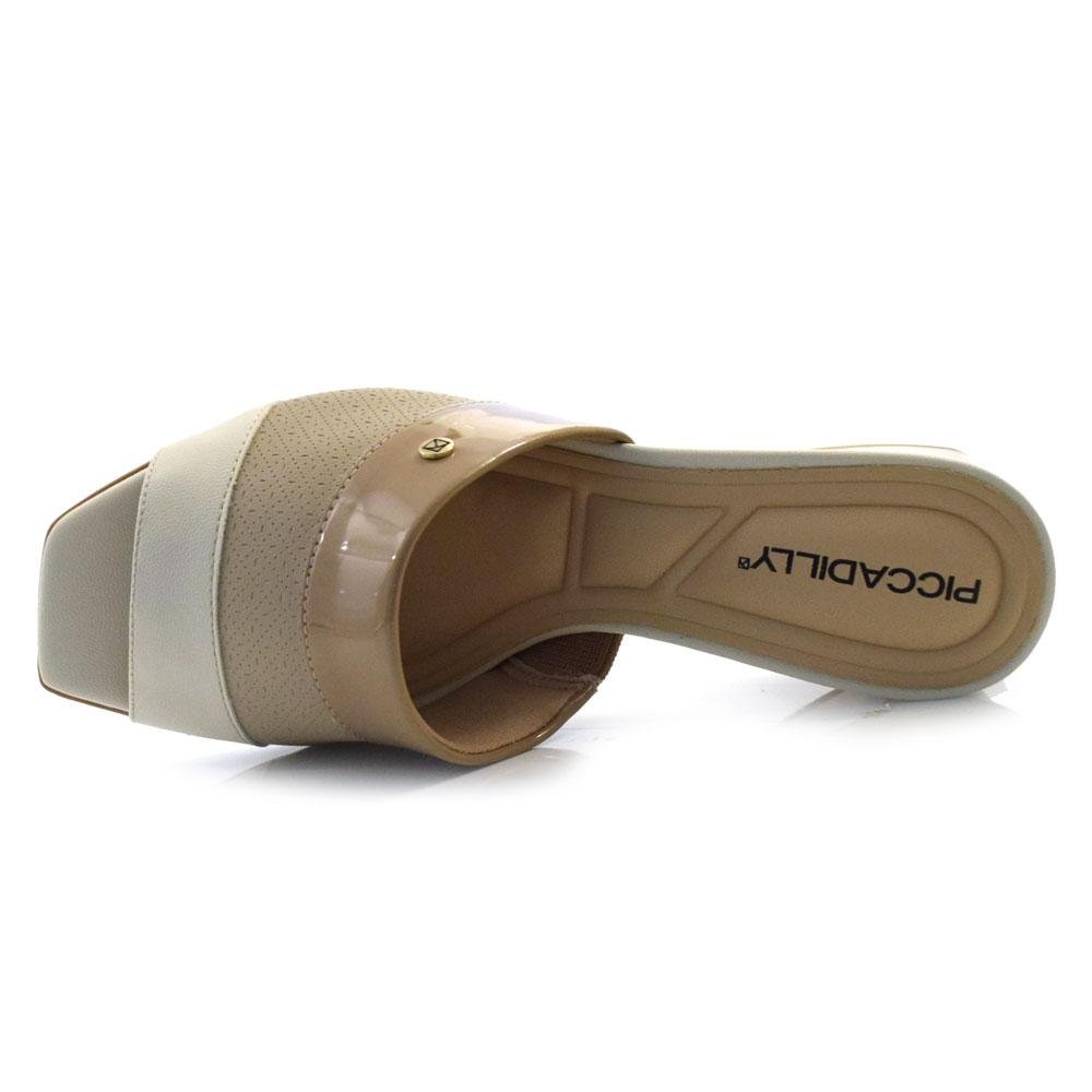 Tamanco de Salto Bloco Feminino Piccadilly 543080 Bege 5