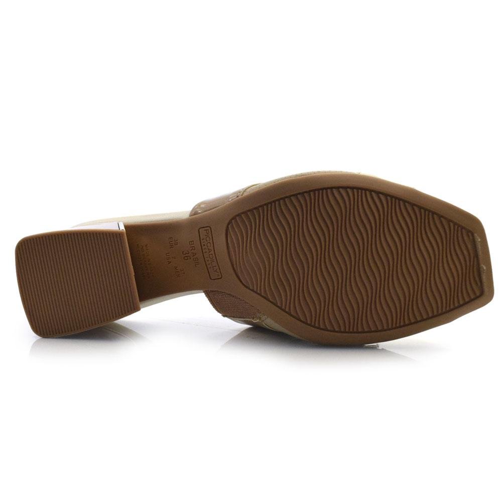 Tamanco de Salto Bloco Feminino Piccadilly 543080 Bege 6