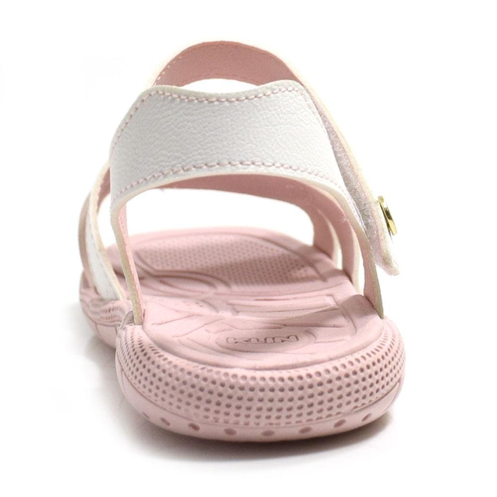 Sandália Feminina Infantil Klin Branco/Rosa 4