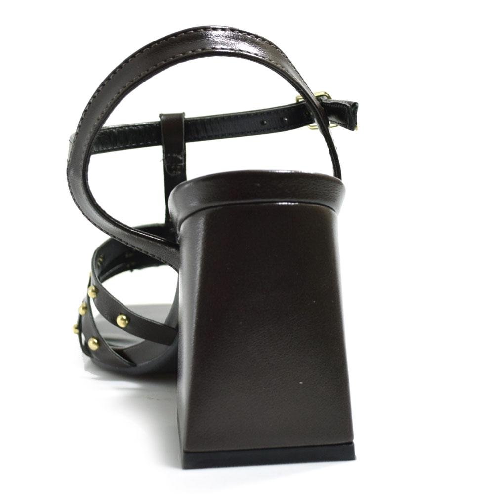 Sandália de Salto Bloco Feminina Cazzualen Marrom 4