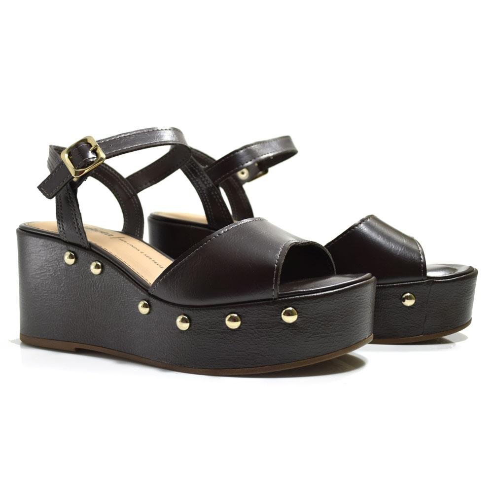 Sandália Anabela Marrom Dakota Marrom 2