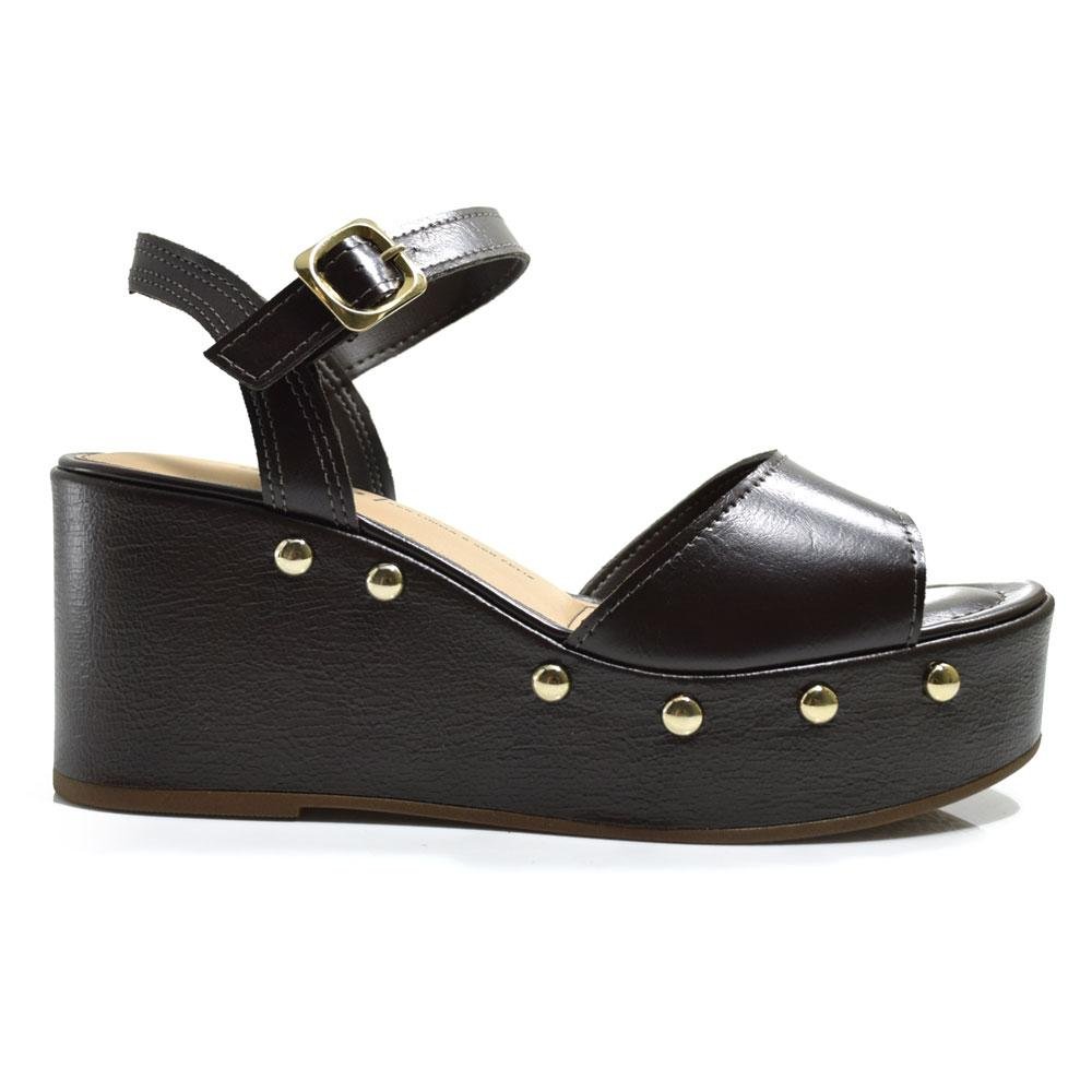 Sandália Anabela Marrom Dakota Marrom 3