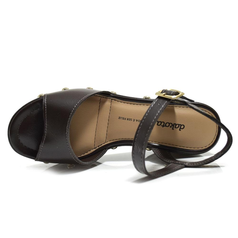 Sandália Anabela Marrom Dakota Marrom 6