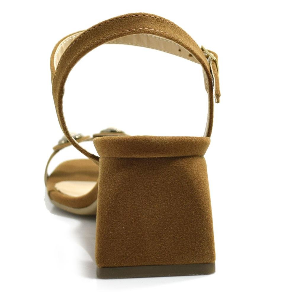 Sandália de Salto Bloco Feminina Cazzualen Marrom 4